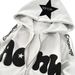 Women's Half-Zip Hoodie - Oversized Pullover Sweatshirt With Hood, Long Sleeve Casual Streetwear For Fall & Winter (Rose Red/White)_ecoleips.com