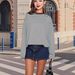 2025 Autumn Relaxed Casual European And American Style Loose Versatile Retro Color-Block Striped Long-Sleeve T-Shirt Top_ecoleips.com