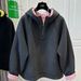 Elegant Two-tone Hooded Sweatshirt For Women, Winter Wear, Plus Size, Loose Fit, Thickened, Warm, Patchwork Woolen Top_ecoleips.com