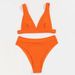 Verve New High-Waisted Small Ribbed Swimsuit For Women Solid Color Sexy Two-Piece Bikini Swimwear_ecoleips.com