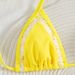 Solid Color Two Piece Bikini European American Style White With Lace Trim Halter Neck Sexy Swimwear For Women_ecoleips.com