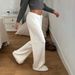 Autumn Foreign Trade Women's Basic Solid Color Ribbed Low Waist Tie Casual Draped Loose Lazy Style Hot Girl Long Pants_ecoleips.com