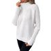 Women's Clothing Solid Color Pullover Raglan Solid Color High Neck Long Sleeve Pullover Sweater - Oversized Acrylic Knit Casual Top For Fall & Winter_ecoleips.com