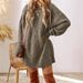 "Oversized Cable-Knit Sweater – Olive Drape For Petite To Plus (XL-5XL) | Vintage-Inspired Polyester Comfort"_ecoleips.com