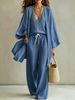 Women's Summer Casual Three Piece Set American Style Loose Cotton Linen Mid Length Vest Cardigan Sleeveless Top_ecoleips.com