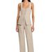 Women's Clothing High End New Vest Suit Cotton Square Collar Sleeveless Vest Top Trousers Two Piece Suit_ecoleips.com