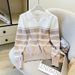 Korean Style Women's Striped Knit Sweater Autumn New Versatile Polo Collar Bulk Order Real Photos 2025_ecoleips.com