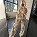European And American Autumn New Cotton Plaid Sleeve Long Pants Loose Wearable Pajama Set Cross-Border Homewear For_ecoleips.com