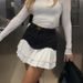K New Women's Dress With Lace Frills On The Hem Of The Cake Skirt; Short Skirt With High Waist And Half-body Skirt. Without Belt_ecoleips.com
