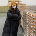 Women's Clothing Women's Long Puffer Coat With Loose Fit, Korean Style Quilted Jacket, Winter Fashion Outerwear In Black, White, Khaki_ecoleips.com