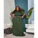 AP7025 plus Size Women's Two Piece Set European American Fashion Solid Color Cross Strap Swing Skirt for plus Size Women_ecoleips.com