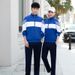 Spring And Autumn Middle Junior Casual Long-sleeve Two-piece Set, High School Student Blue Class Uniform Sportswear_ecoleips.com