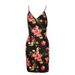 AD313 Cross-Border Chinese Style New Sexy Strap Printed Waist-Cinching Bodycon V-Neck Fashion Short Dress_ecoleips.com