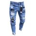 New European And American Men's Hip-hop Slim-fit Ripped Skinny WISH Badge Plus-size Jeans New Women's Style_ecoleips.com
