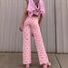 Women's Clothing Pink Heart Patterned Wide Leg Jeans Slim Fit European American Style_ecoleips.com