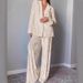 Spring Summer New European American Comfortable Soft Gold Diamond Velvet Sleeve Long Pants Pajama Set Cross-Border_ecoleips.com