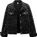 Women's Embroidered Rhinestone Denim Jacket – Slim Fit Bling Coat, Trendy Fall Fashion, Comfortable Stretch Cotton, Plus Size Available (S-5XL)_ecoleips.com