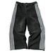 Women's Clothing Retro Street Striped Jeans Casual Wide Leg Pants Gothic Straight Leg Mopping Pants_ecoleips.com