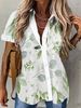 2025 Europe And The United States Summer New Women's Casual Fashion Printed Shirt Button-down Shirt Cardigan Woman_ecoleips.com