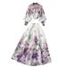 Elegant Women's Printed Suit Set with Lantern Sleeves And High-Waisted Skirt Button-Up Top European And American High-End Style for 2024_ecoleips.com