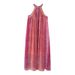 Women's Clothing Autumn New Beaded Loose Long Tie Dye Dress_ecoleips.com