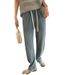 Women's Clothing Wide Leg Pants Versatile High Waist Drape Drawstring Loose Straight Pants_ecoleips.com