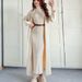 Women's Clothing Elegant High Neck Slim Fit Knit Dress & Cardigan Set For Women - Autumn Winter Long Sleeve Turtleneck Outfit In Maroon & Beige_ecoleips.com