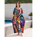 Women's Clothing Ethnic Style Printed Beach Cover Up Women's Robe Bikini Sun Protection Shirt Casual Resort Dress Fashion_ecoleips.com