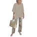 Women's Casual Crew Neck Mid Sleeve Two Piece Set Floral Print_ecoleips.com