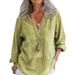 Spring Casual Spring Fashion Long-Sleeved Cotton-Linen Plain Retro V-Neck Sweater_ecoleips.com