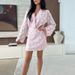 2026 Elegant V-neck Lamao Design Mini Dress Women Fashion French Solid A-Line Dress Casual Long Sleeve Slim Short Party Dresses_ecoleips.com