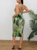 Women Spaghetti Strap Midi Dress Green Leopard Print Bodycon Casual Dress Summer Sexy Party Cocktail Clubwear Date Dress_ecoleips.com