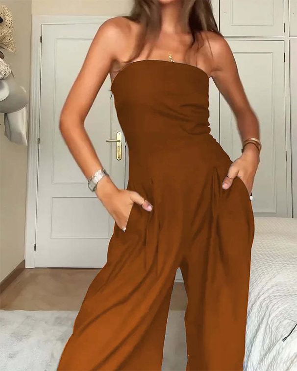 Women's Clothing Sexy Slim Fitting Scarf Style Pants Long Jumpsuit Hot Girl_ecoleips.com