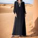 Women's Clothing Hand Sewn Diamond Robe New Muslim Long Skirt Elegant Long Sleeve Dress Evening Dress_ecoleips.com
