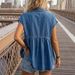 Women's Fashionable Comfortable Casual Commuter Faux Denim Top Spring Summer New_ecoleips.com