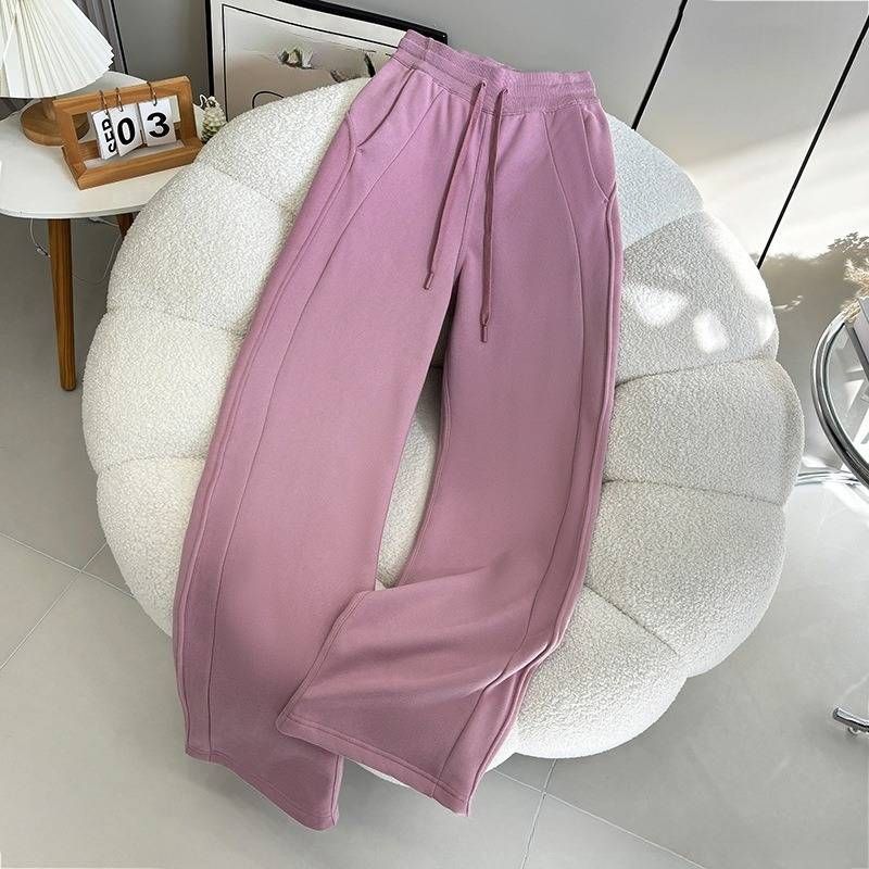 Women's Clothing Lulu Same Style High Waist Wide Leg Yoga Pants Autumn And Winter Plus Velvet Thickened Hip Slimming Versatile Sports Sweatpants_ecoleips.com