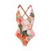 Women's Clothing American Sexy Backless One Piece Bikini Two Piece Set, Printed Long Dress, Beach Vacation Swimsuit_ecoleips.com