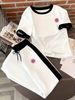 Women's Clothing Women's Spring Casual V Neck Irregular Top Wide Leg Button Design Pants Two Piece Suit_ecoleips.com