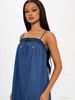 Women's Clothing Fresh Floral Embroidery Denim Suspender Dress Loose A-Line Skirt_ecoleips.com