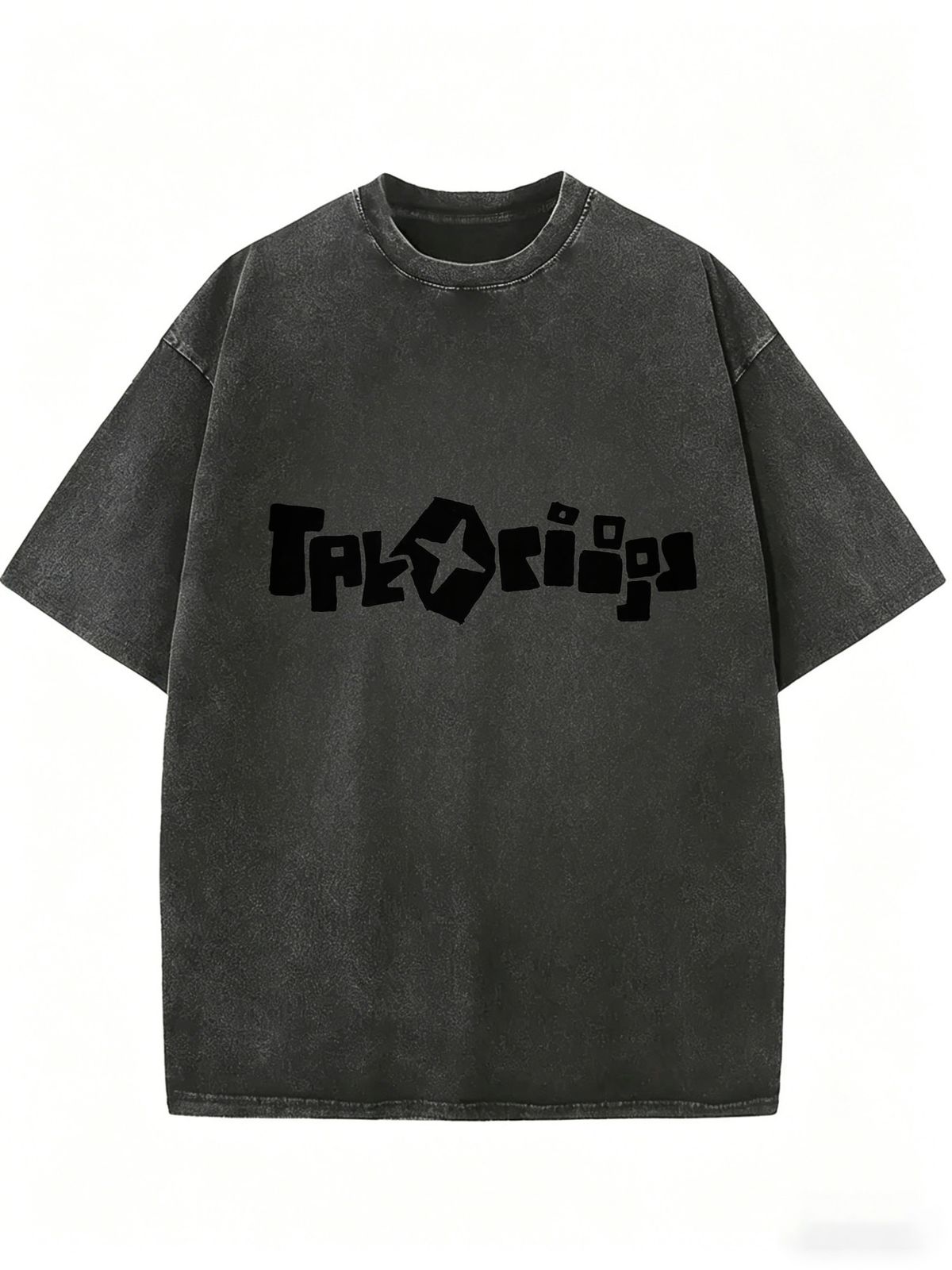 Sand Washed Distressed Ladies Basic T Shirt, Premium Comfy Cotton Fabric, Oversized Crew Neck Short Sleeve Blouse For Casual Outdoor Hangouts_ecoleips.com
