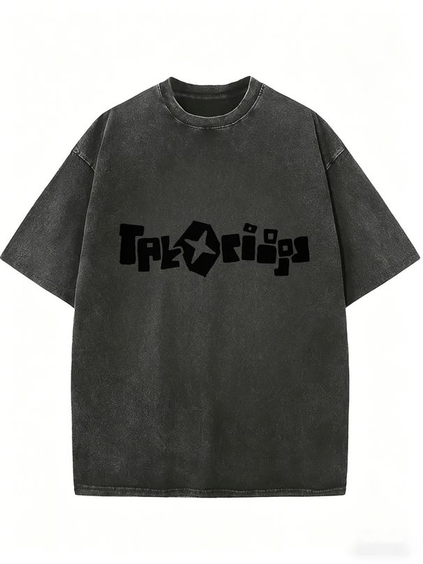 Sand Washed Distressed Ladies Basic T Shirt, Premium Comfy Cotton Fabric, Oversized Crew Neck Short Sleeve Blouse For Casual Outdoor Hangouts_ecoleips.com
