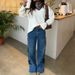 Women's Casual Straight Leg Jeans Five-Pointed Star Design Fashion Denim 2026 European And American Style Loose Fit_ecoleips.com