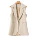 Women's Clothing Back Slit Suit Vest Spring And Autumn Small Sleeveless Outerwear Vest_ecoleips.com