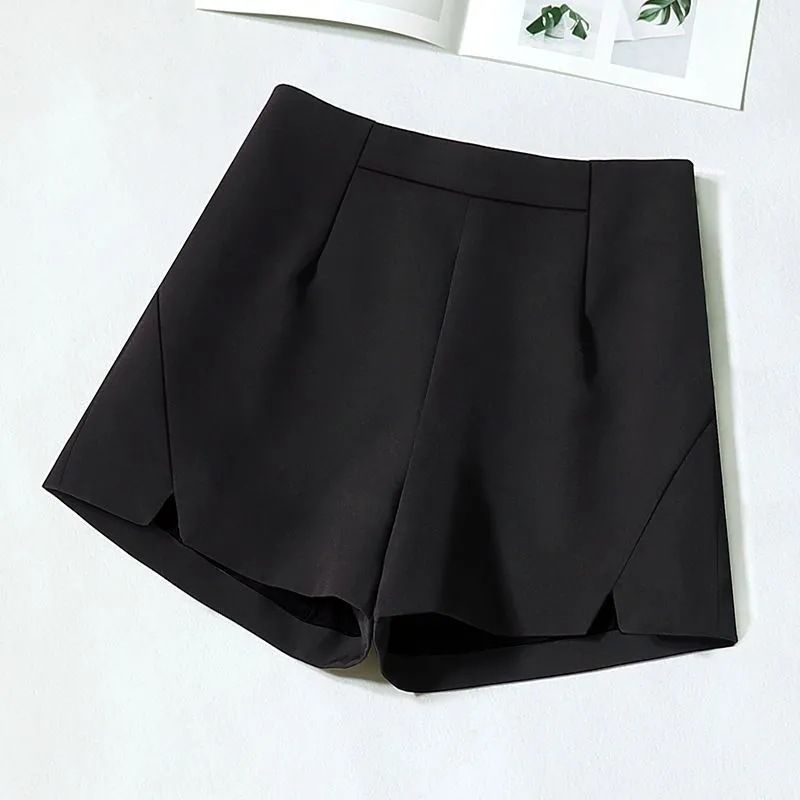Women's Clothing Spring And Autumn Loose Summer Thin Black Outer Wear Chiffon Shorts New Wide Leg Pants Slim High Waist A Line Trendy Pants_ecoleips.com