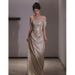 Women's Clothing Temperament High End Sparkling Toast Dress Bride Elegant Banquet Host Female_ecoleips.com
