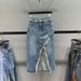 High Waist Denim Midi Skirt Irregular Design Sexy Slits Frayed Edges mid Length a Line Bodycon for Women Instagram Worthy_ecoleips.com