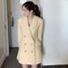2025 Winter New Style Double-Breasted Mid-Length Tweed Coat With Suit Collar In Purple_ecoleips.com
