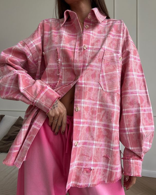 Women's Clothing Shirt Fashion Loose Plaid Retro Old Tattered Style Long Sleeved Shirt_ecoleips.com