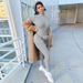 New Spring And Autumn Casual Women's Clothing Set High Neck Embroidered Slim Fit Fitness Jumpsuit_ecoleips.com