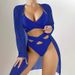 Verve New Style Mesh Sexy Cover-Up Bikini Three-Piece Swimsuit For Women High-End Beach Swimwear_ecoleips.com